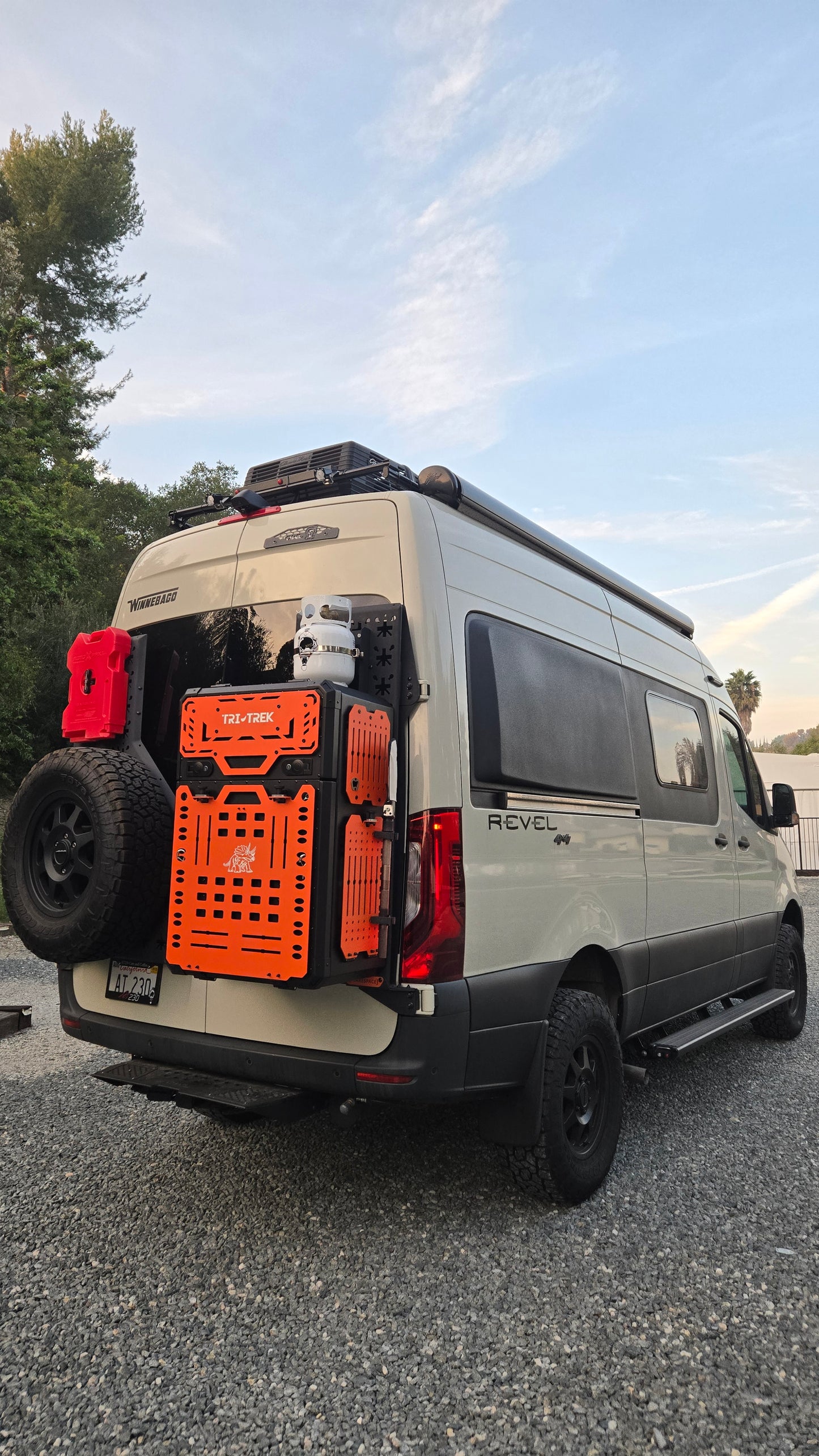 Tri-Trek OUTLAND PRO  Limited Edition Color Trail Orange Sprinter Van Rear Storage Box