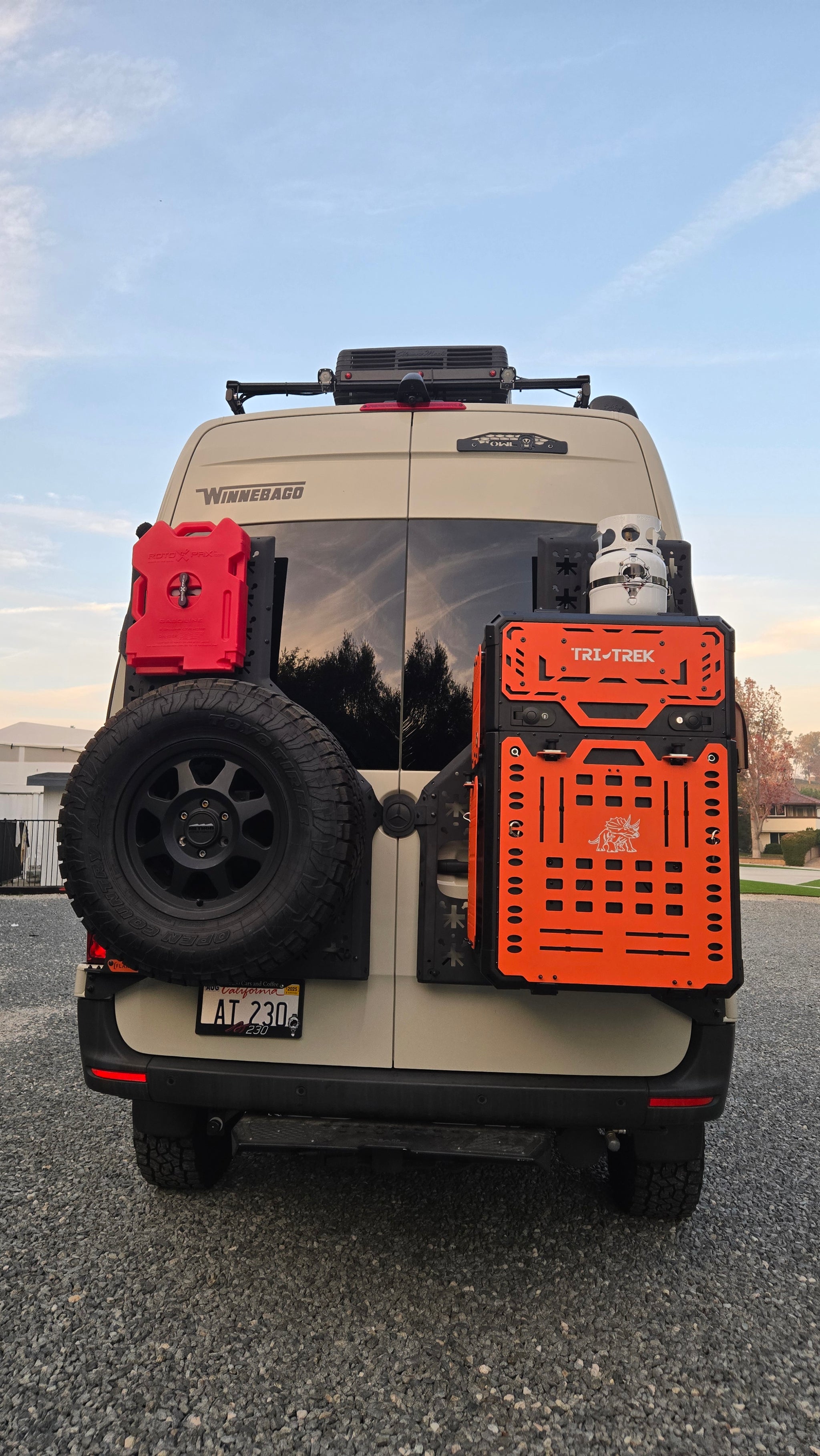 Tri-Trek OUTLAND PRO  Limited Edition Color Trail Orange Sprinter Van Rear Storage Box