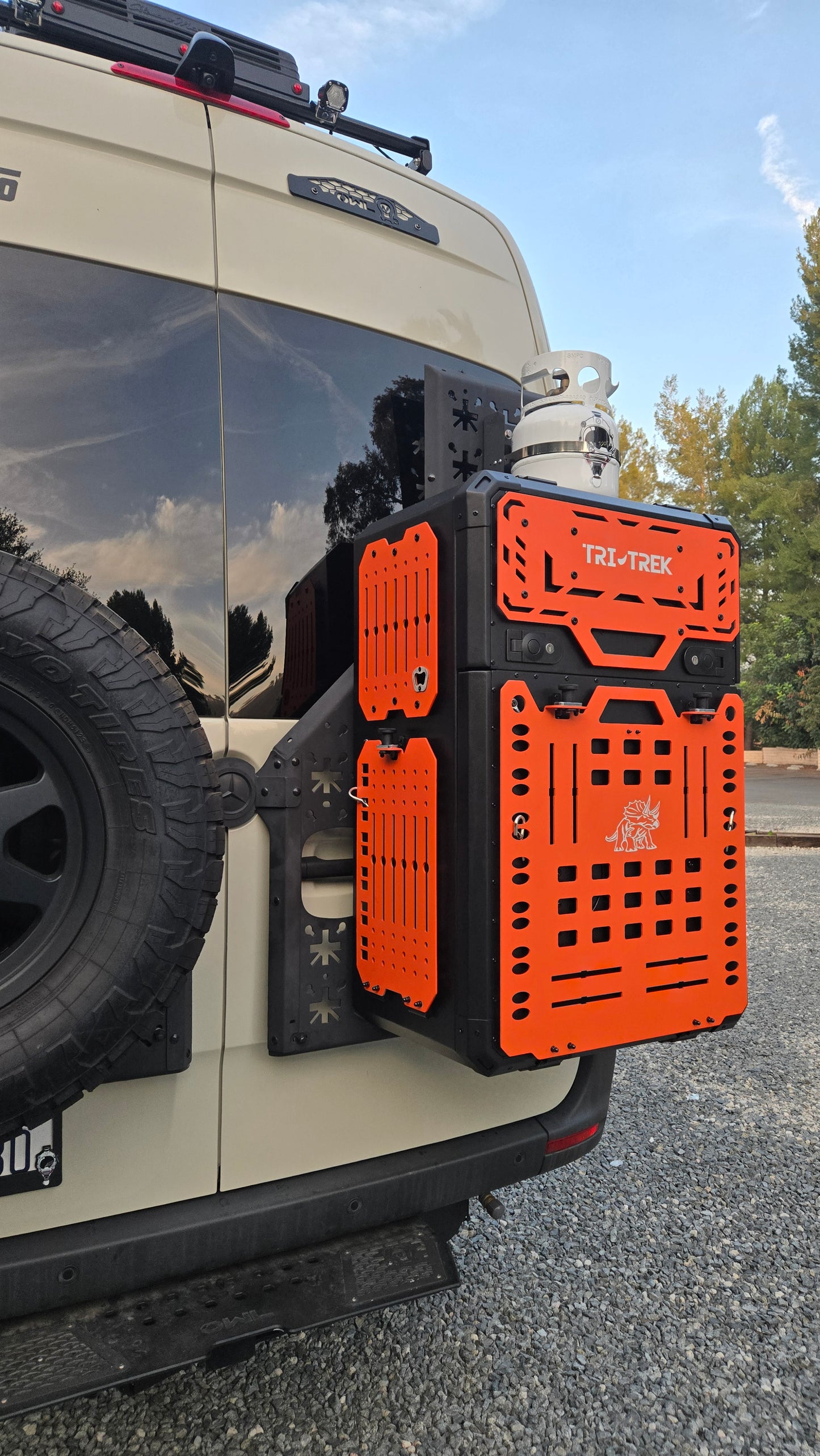 Tri-Trek OUTLAND PRO  Limited Edition Color Trail Orange Sprinter Van Rear Storage Box