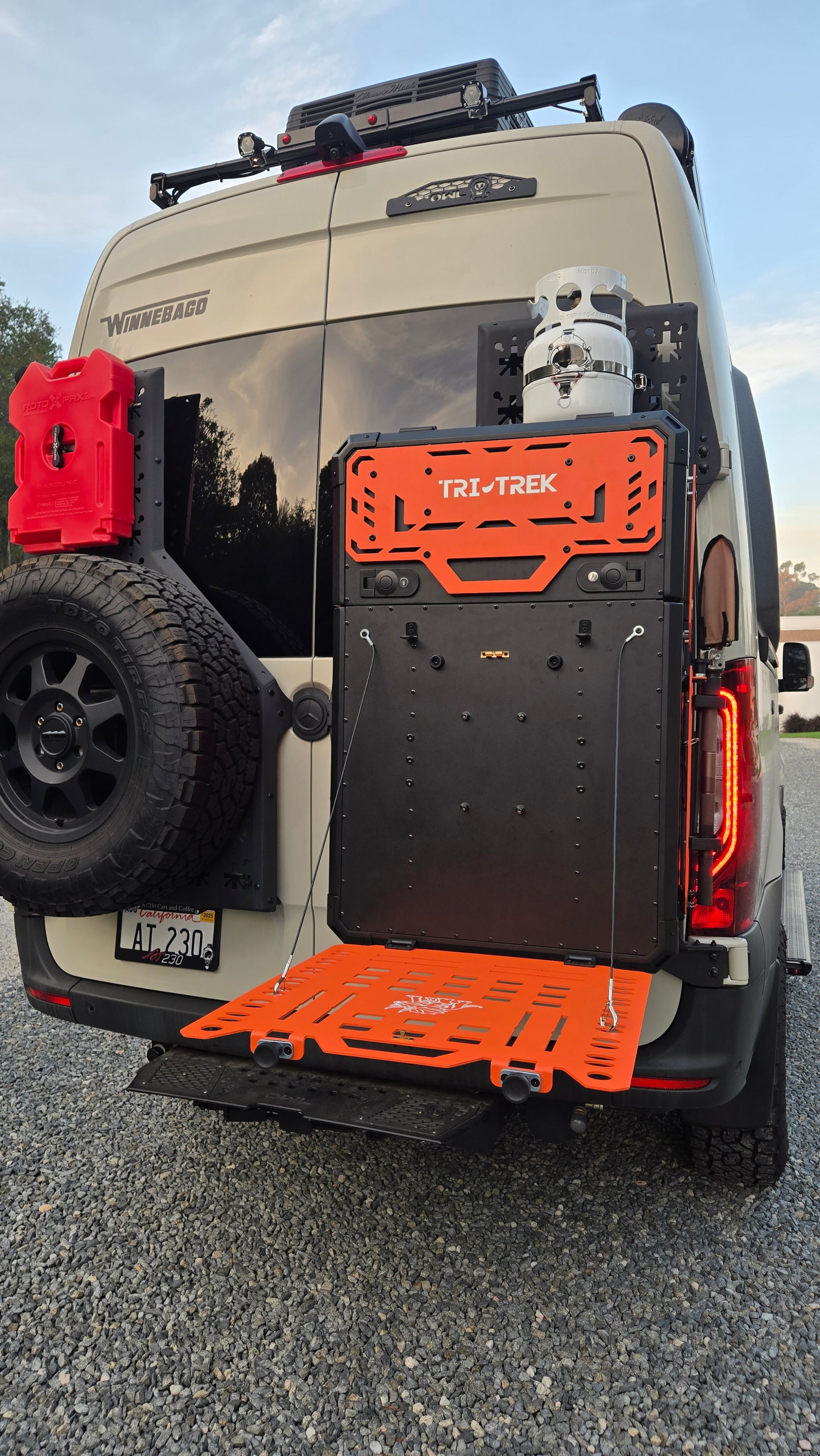 Tri-Trek OUTLAND PRO  Limited Edition Color Trail Orange Sprinter Van Rear Storage Box