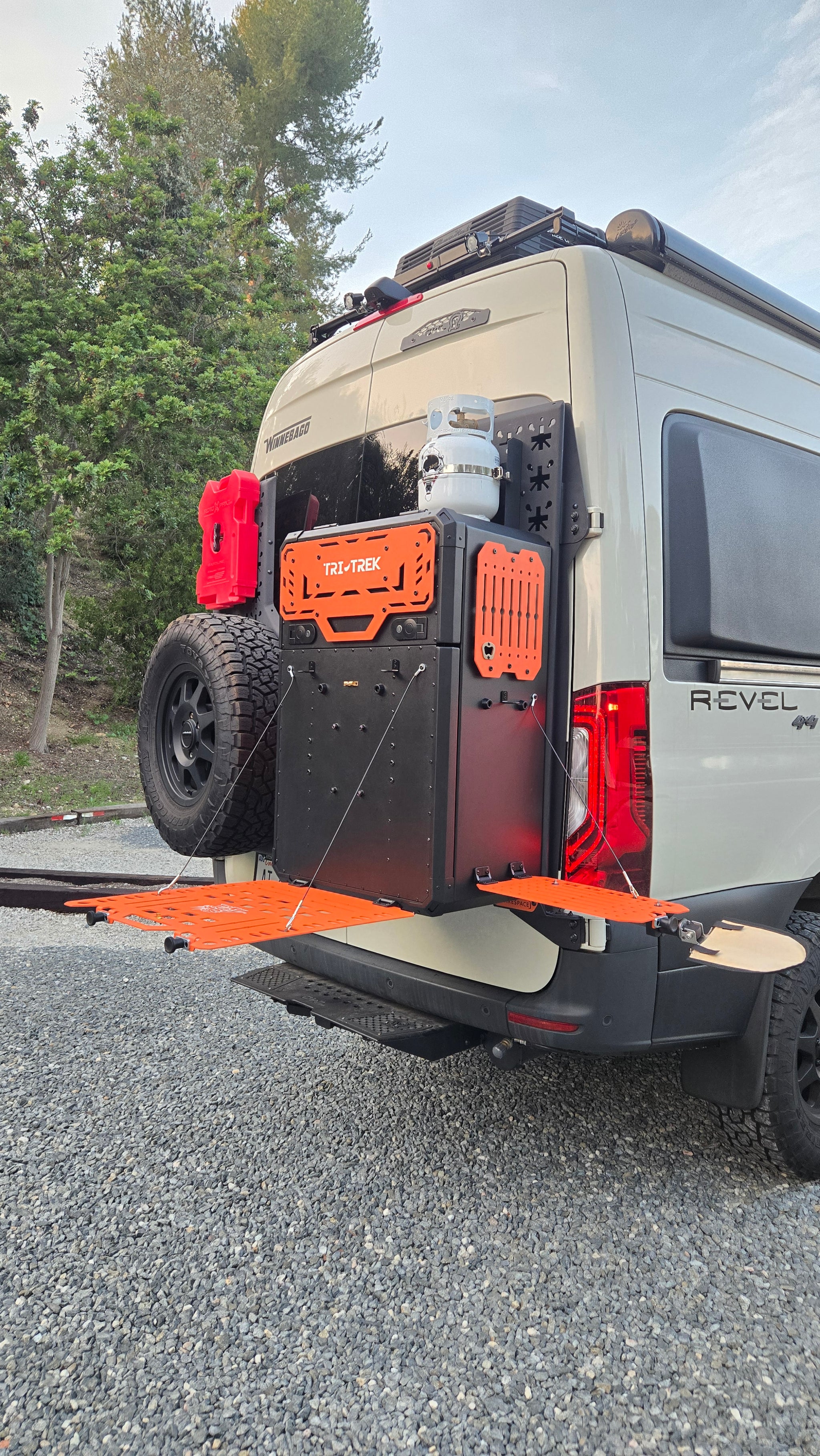 Tri-Trek OUTLAND PRO  Limited Edition Color Trail Orange Sprinter Van Rear Storage Box