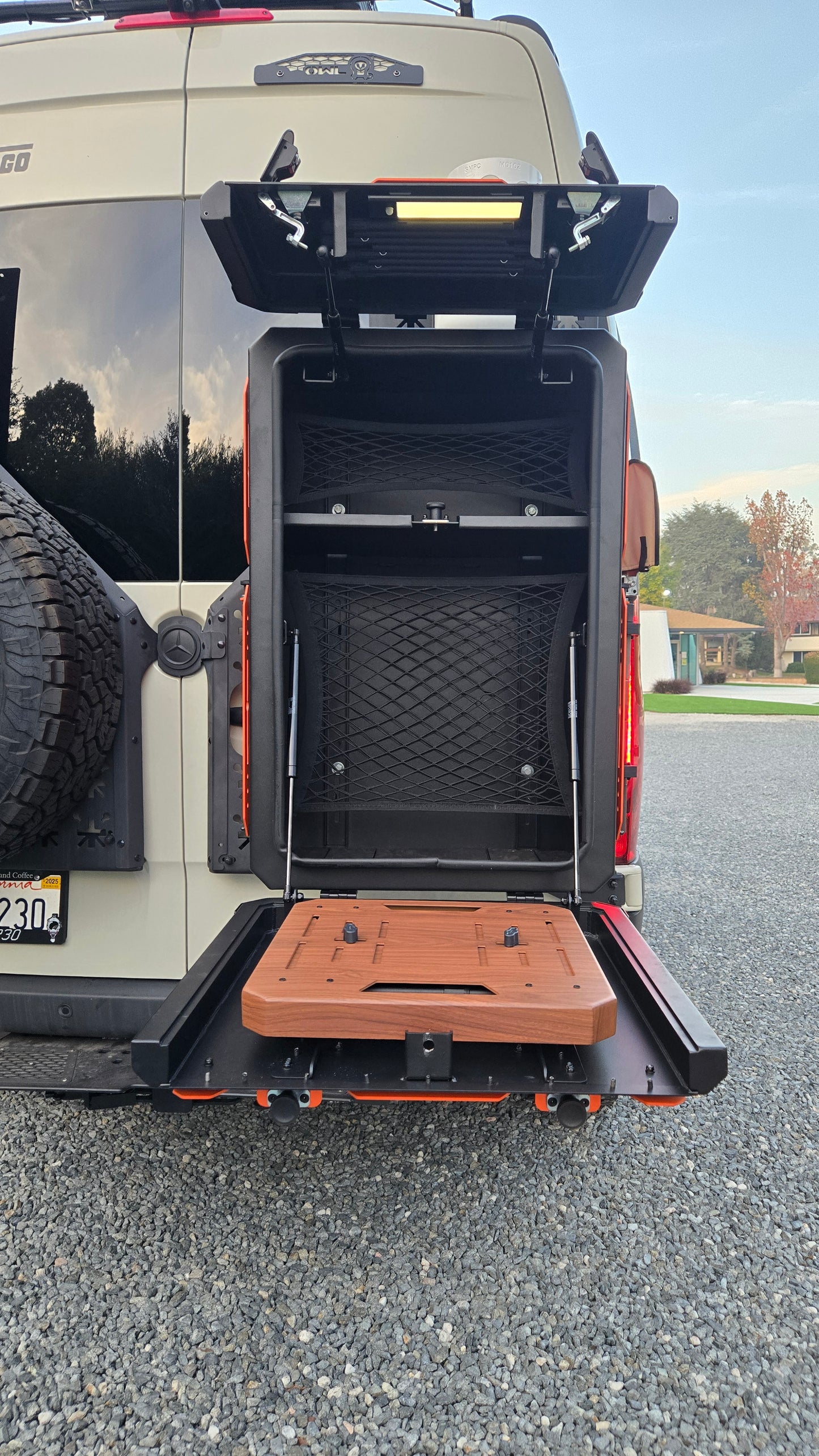 Tri-Trek OUTLAND PRO  Limited Edition Color Trail Orange Sprinter Van Rear Storage Box