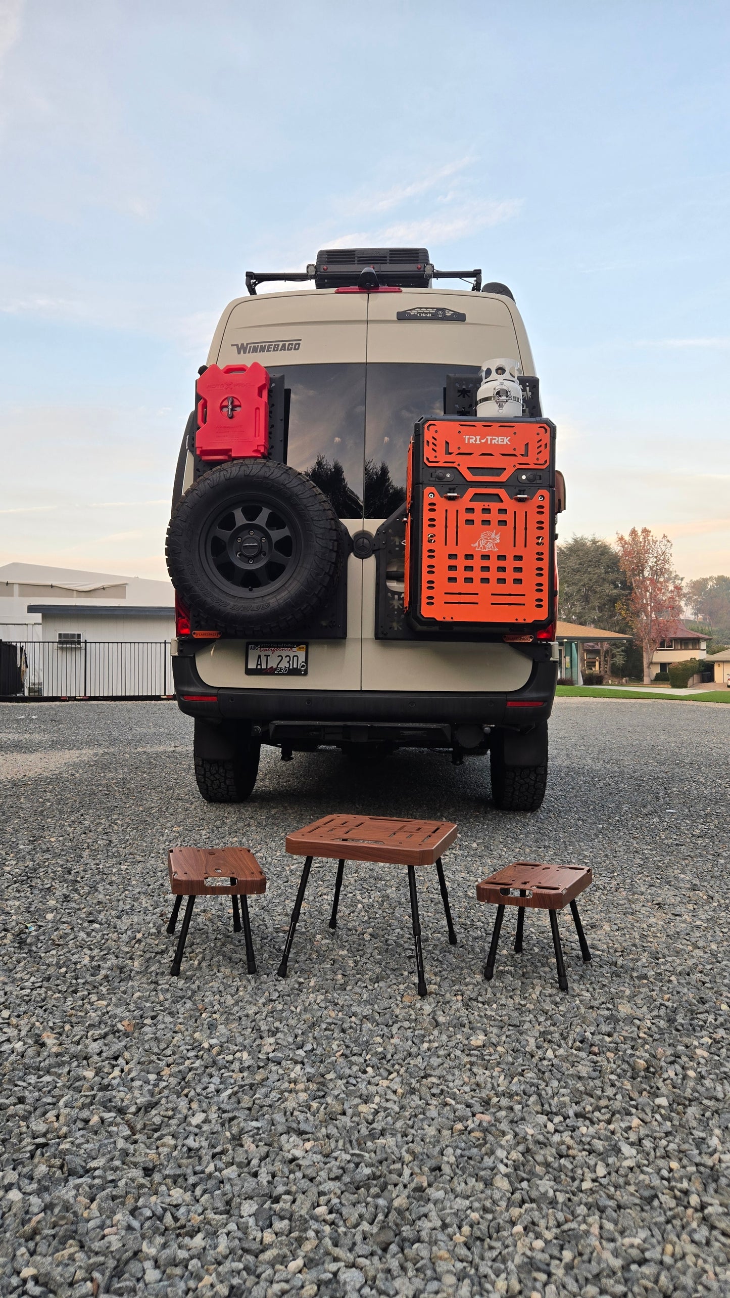 Tri-Trek OUTLAND PRO  Limited Edition Color Trail Orange Sprinter Van Rear Storage Box