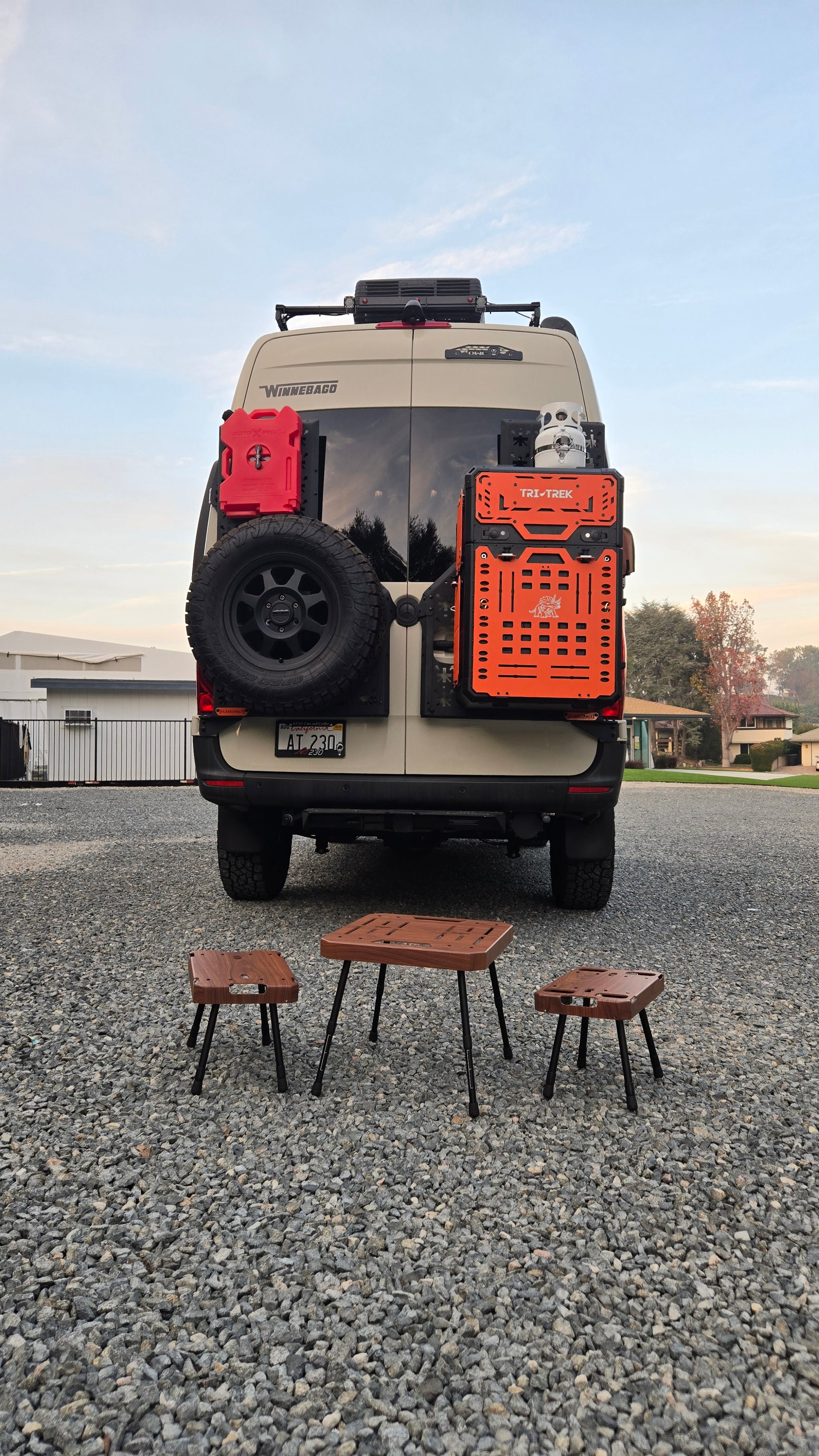 Tri-Trek OUTLAND PRO  Limited Edition Color Trail Orange Sprinter Van Rear Storage Box