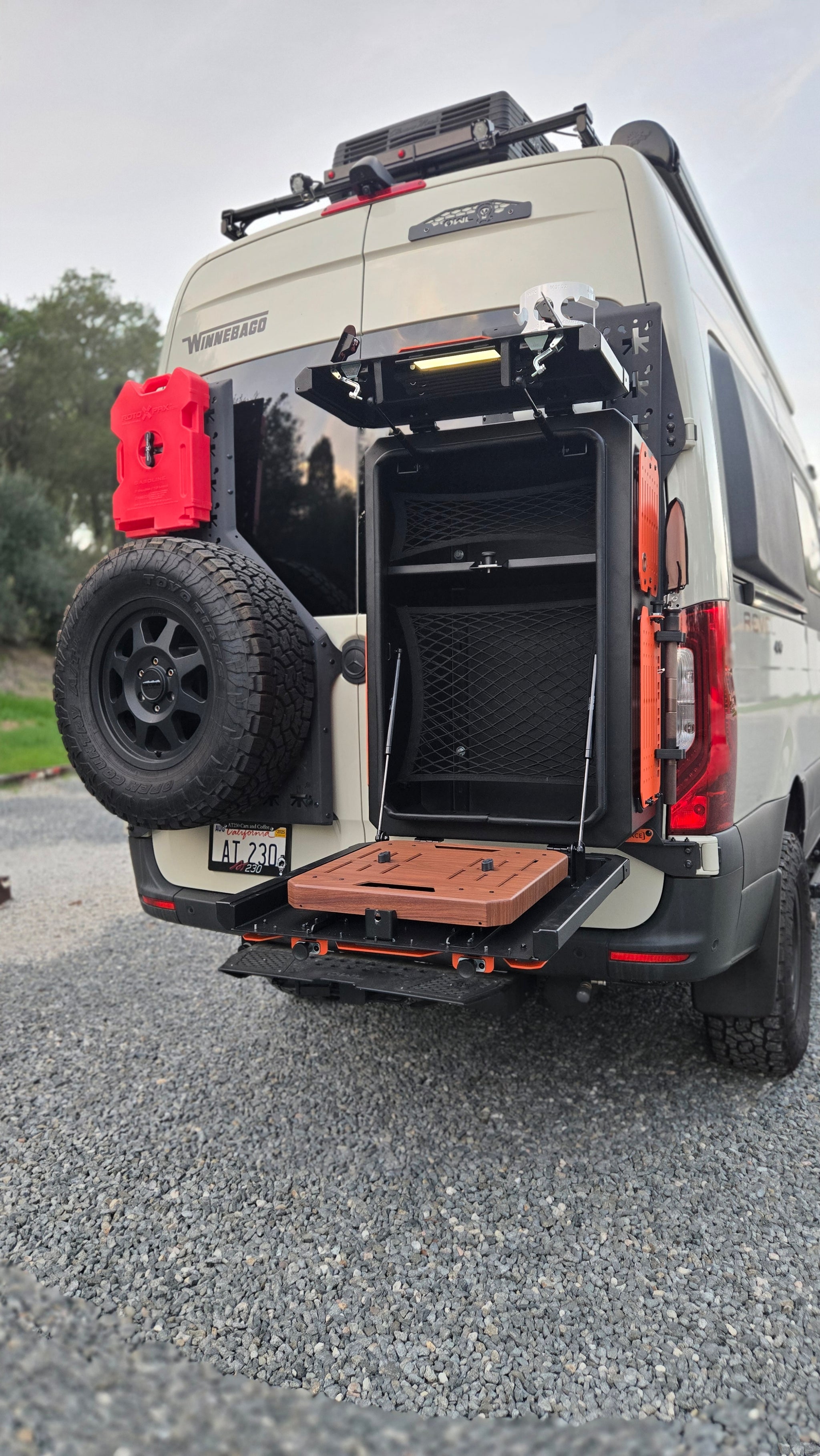 Tri-Trek OUTLAND PRO  Limited Edition Color Trail Orange Sprinter Van Rear Storage Box