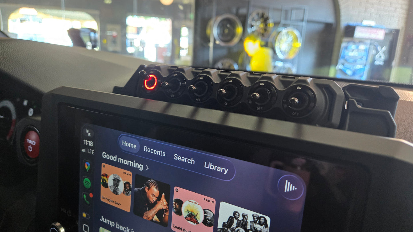 Tri-Trek Center Console Bracket Jeep Wrangler + 6 Gang Switch Panel JK JL/JT