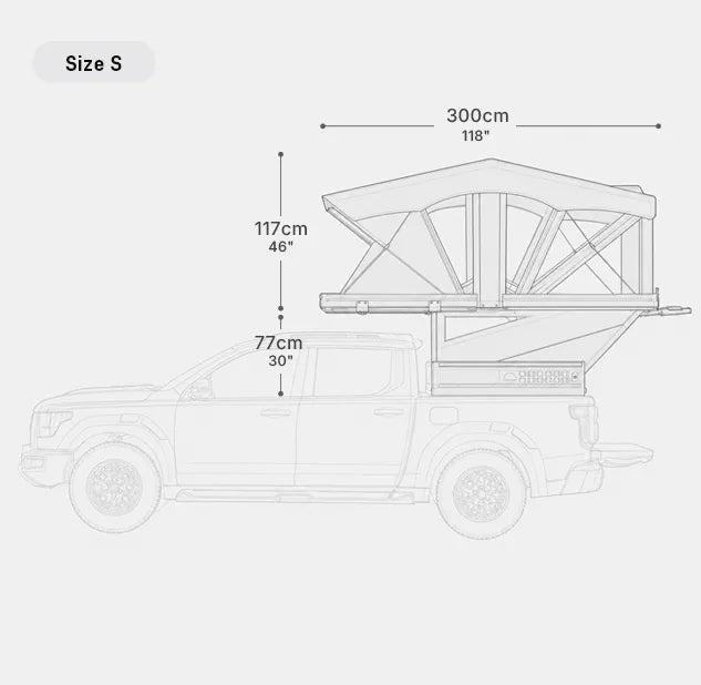 Manufacturer dimension drawing for PickupMate Trunk S