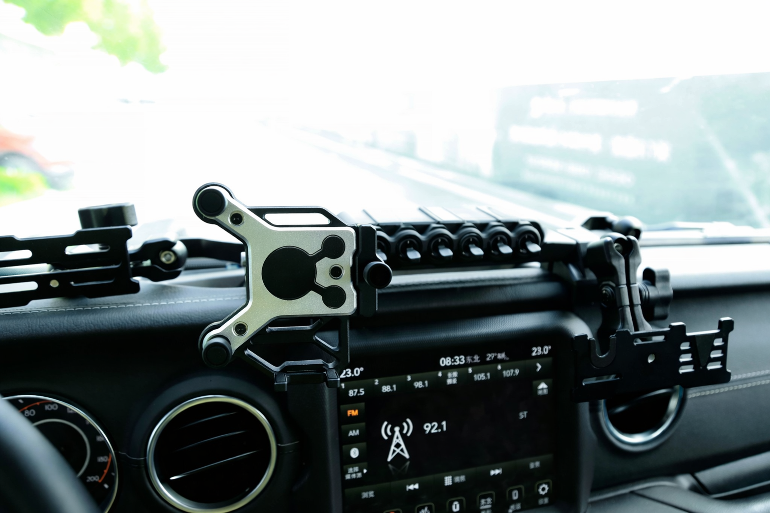 Tri-Trek Center Console Bracket Jeep Wrangler + 6 Gang Switch Panel JK JL/JT