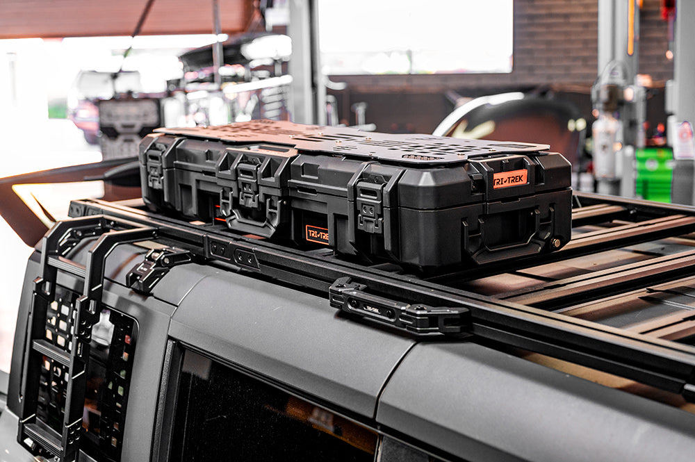 Tri-Trek Roof Storage Box 110L with wheels and handlers