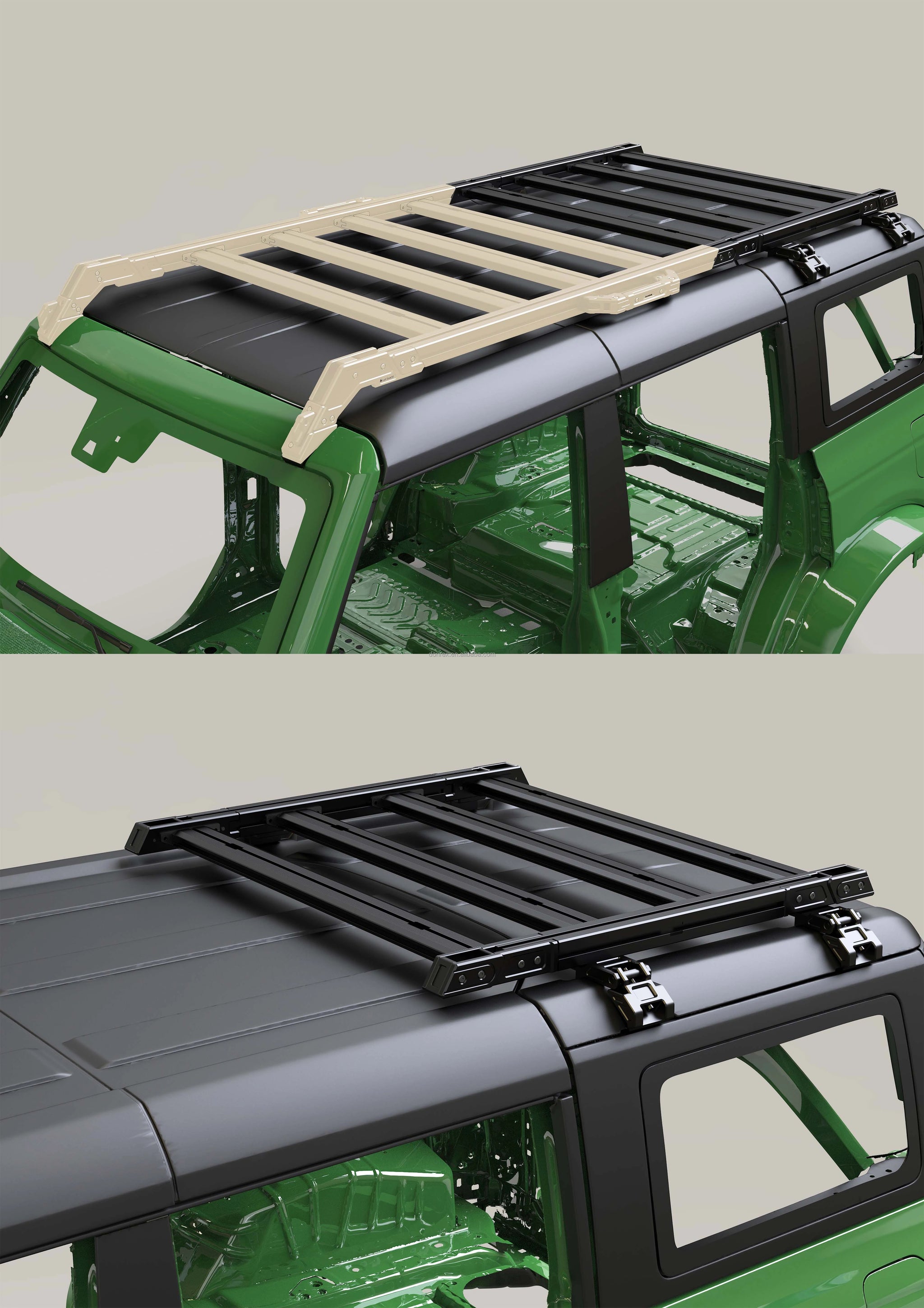 Tri-Trek Aluminum Alloy CNC Roof Rack for For Bronco 2021-2026 for 2 Doors Only