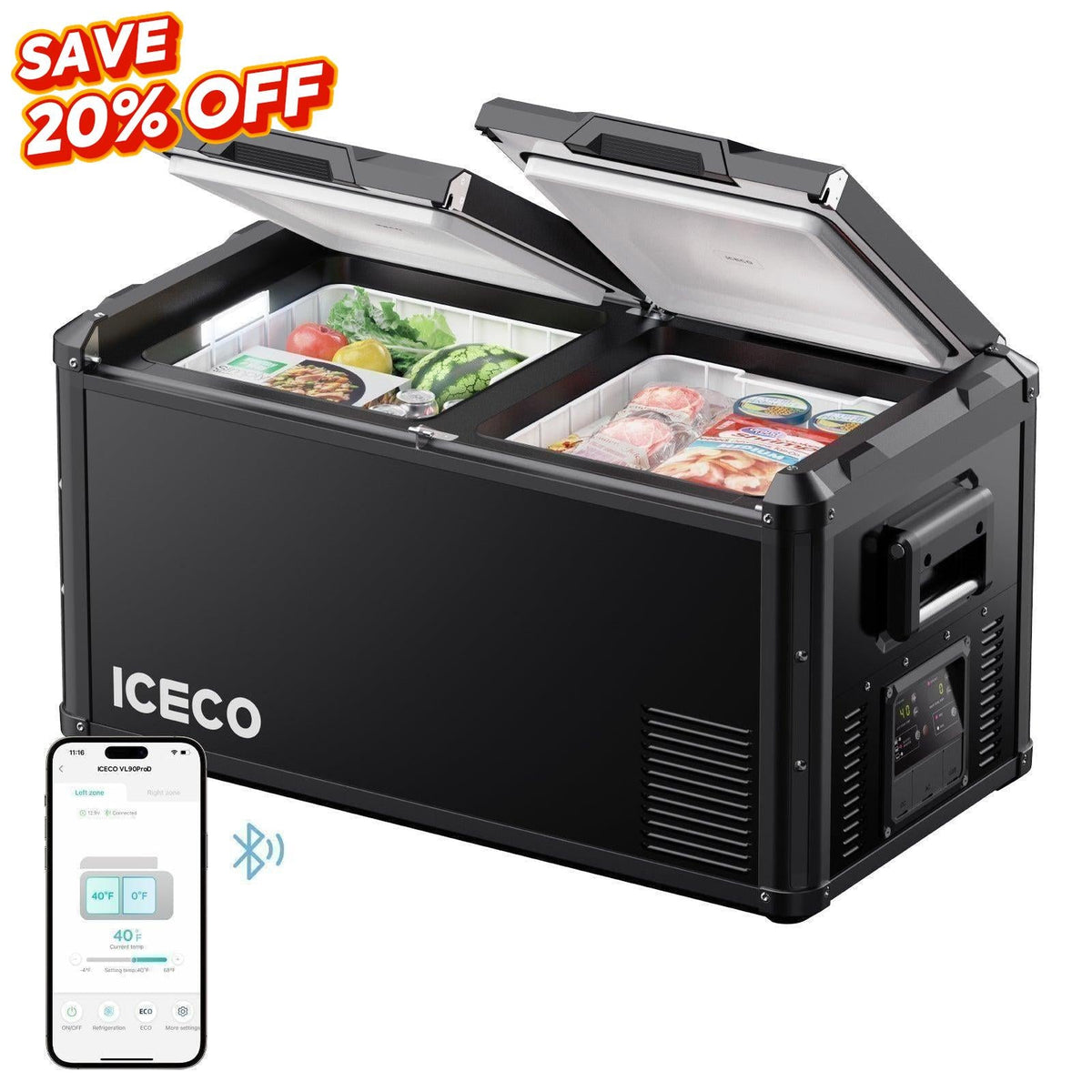 ICECO VL75ProD 75L Dual Zone Fridge Freezer